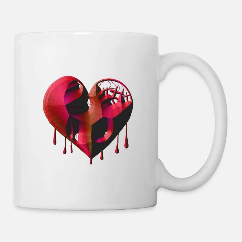 herz symbol rot narben - Tasse - Weiß