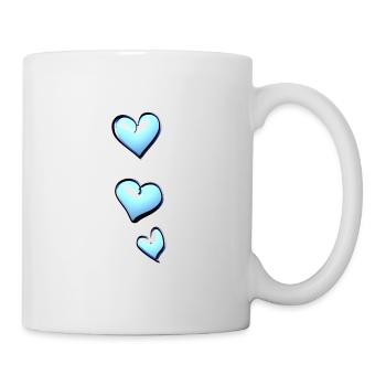 trois cœurs bleus - Mug blanc - blanc - Droite