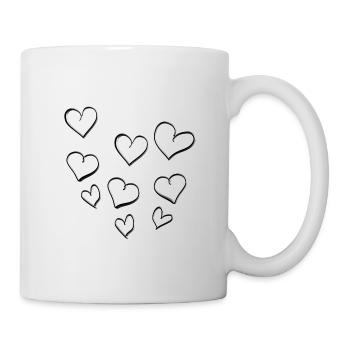 herze muster liebe - Tasse - Weiß - Rechts