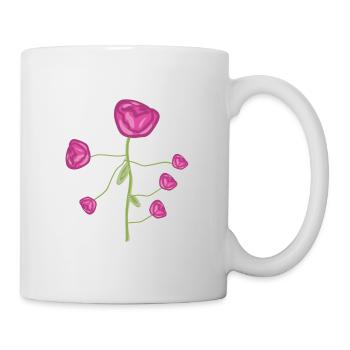 plante symbole de fleur de rose rose - Mug blanc - blanc - Droite