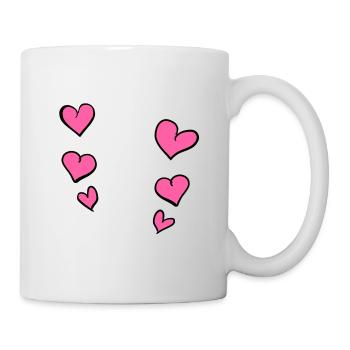 motif de cœurs roses - Mug blanc - blanc - Droite