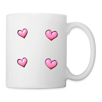 vier herzen pink symbol herz - Tasse - Weiß - Rechts