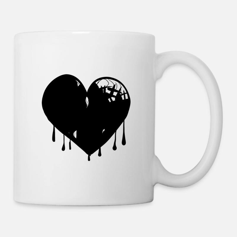 herz symbol narben - Tasse - Weiß