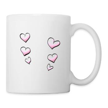 herzen muster rosa - Tasse - Weiß - Rechts