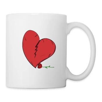 gebrochenes herz traurig rot - Tasse - Weiß - Rechts