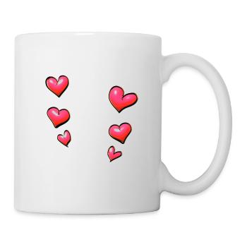 Herzen symbol liebe pink herz muster - Tasse - Weiß - Rechts