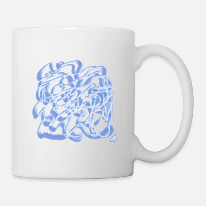 Abstraktes Blau - Tasse - Weiß