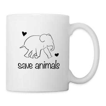 sauver les animaux animal éléphant militants des droits des animaux - Mug blanc - blanc - Droite