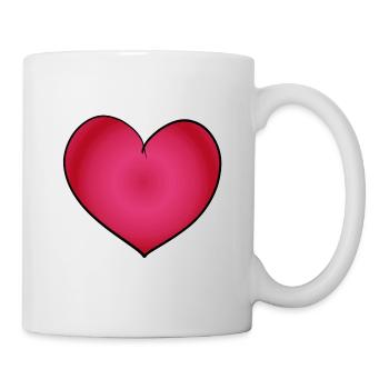 rotes Herz symbol pink - Tasse - Weiß - Rechts