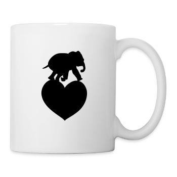 Animal Love Heart Éléphant - Mug blanc - blanc - Droite