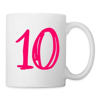 10 ANS. 10e ANNIVERSAIRE. ANNIVERSAIRE 10 ANS.10 - Mug blanc - blanc - Droite