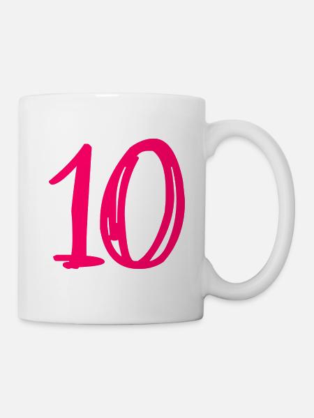 10 JAHRE. 10-JÄHRIGES JUBILÄUM. GEBURTSTAG 10 JAHRE.10 - Tasse - Weiß