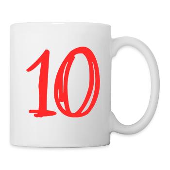10 ANS. 10e ANNIVERSAIRE. ANNIVERSAIRE 10 ANS.10 - Mug blanc - blanc - Droite
