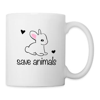Lapin Symbole Animal Doux sauver les animaux - Mug blanc - blanc - Droite
