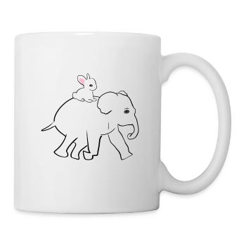 Tier Hase Baby Elefant Symbol - Tasse - Weiß - Rechts