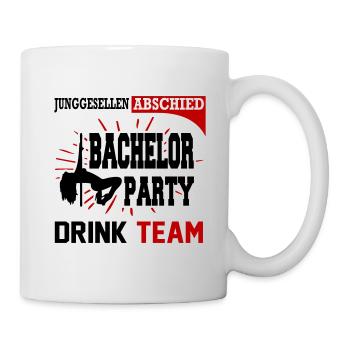 JGA Bachelor Party Drink Team Saufen Pole Dance - Tasse - Weiß - Rechts