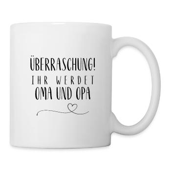 Überraschung! Ihr werdet Oma und Opa. - Tasse - Weiß - Rechts