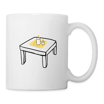 Table furniture cartoon symbol candles - Mug - white - Right