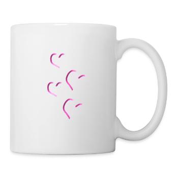 vier herzen glitzer glanz - Tasse - Weiß - Rechts