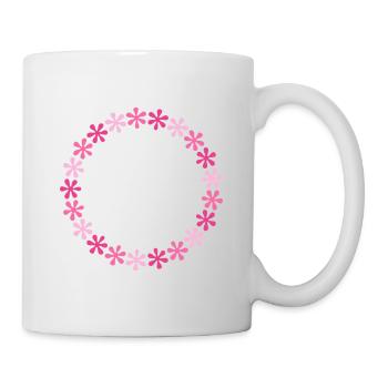 Pattern Frame Circle Flowers - Mug - white - Right