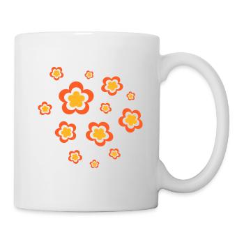 Années 70 Fleur Motif Rétro Hippie Fleurs Puissance - Mug blanc - blanc - Droite