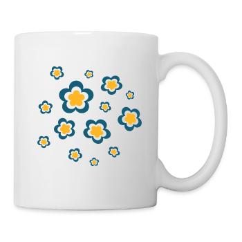 70s Flower Pattern Retro Hippie Flowers Power - Mug - white - Right