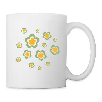 Années 70 Fleur Motif Rétro Hippie Fleurs Puissance - Mug blanc - blanc - Droite