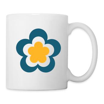 70s Flower Pattern Green, Carnival, Mardi Gras - Mug - white - Right