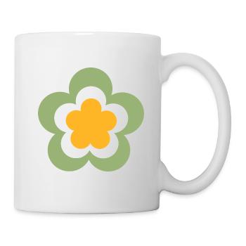 des années 70 fleur motif vert, carnaval, Mardi Gras - Mug blanc - blanc - Droite