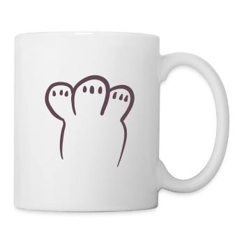 Braune Pfote - Tasse - Weiß - Rechts
