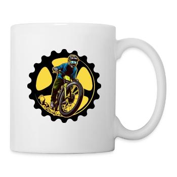 Mountainbike downhill Mountainbiker MTB - Tasse - Weiß - Rechts
