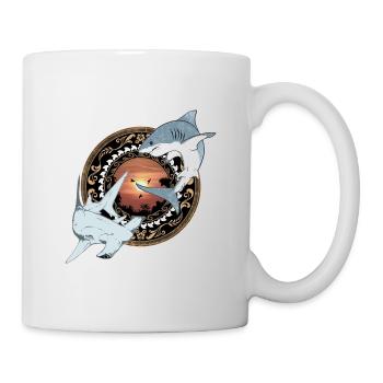 Hammerhai Weißer Hai Hawaiianisch - Tasse - Weiß - Rechts
