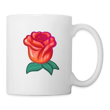 Plante Rouge Fleur Rose Paillettes - Mug blanc - blanc - Droite