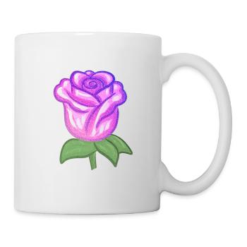 fleur de plante violette rose scintillante fleur - Mug blanc - blanc - Droite