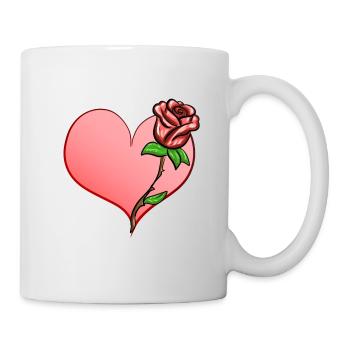 rose blume herz form symbol - Tasse - Weiß - Rechts