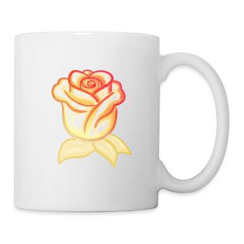 Fleur de plante dorée Rose Paillettes - Mug blanc - blanc - Droite