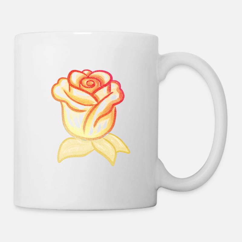 Fleur de plante dorée Rose Paillettes - Mug blanc - blanc