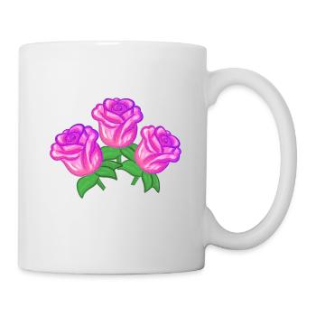 Plante pourpre Trois Fleurs Rose Paillettes - Mug blanc - blanc - Droite