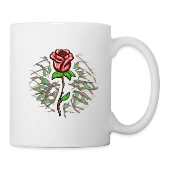 Crosses Pattern Cross Rose Plant Symbol - Mug - white - Right