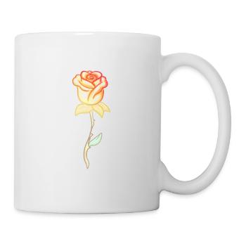 Fleur de rose de plante dorée - Mug blanc - blanc - Droite