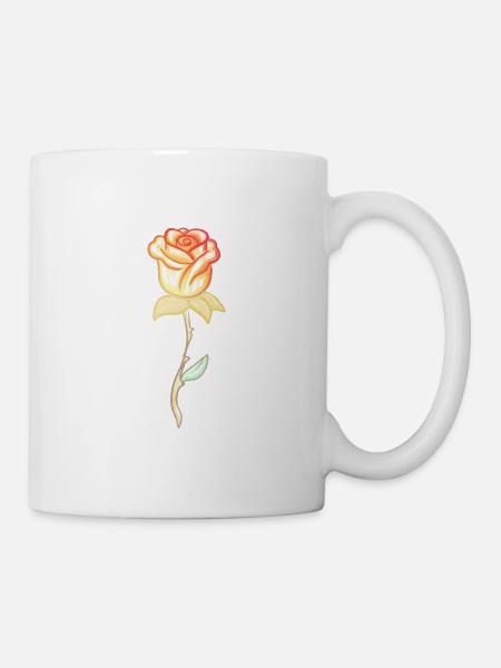goldene pflanze rose blume - Tasse - Weiß