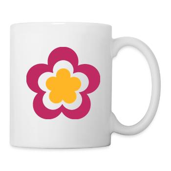 70s Flower Pattern Violet, Fascife, - Mug - white - Right