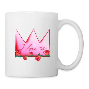Couronne rose Roses Fleurs je t’aime - Mug blanc - blanc - Droite