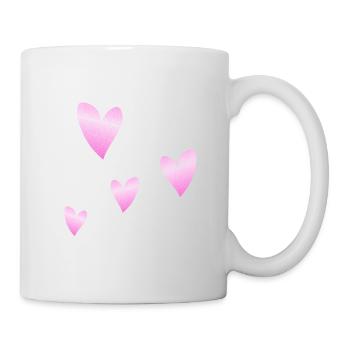 herzen rosa glitzer symbol liebe form - Tasse - Weiß - Rechts