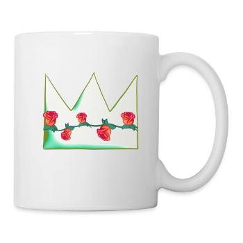 Green Crown Natural Flowers Roses Shape - Mug - white - Right