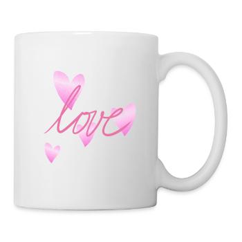 herz rosa glitzer symbol liebe form - Tasse - Weiß - Rechts