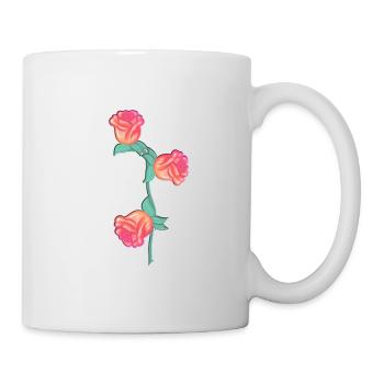 Plante Rouge Fleur Rose Naturelle - Mug blanc - blanc - Droite