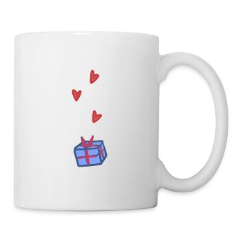 Gift Symbol Christmas Hearts Blue - Mug - white - Right