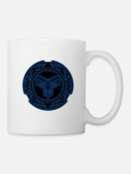 Wikinger Widder Aries - Tasse - Weiß