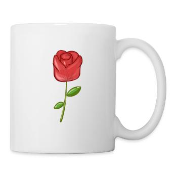 Symbole de plante à fleur rouge Rose - Mug blanc - blanc - Droite